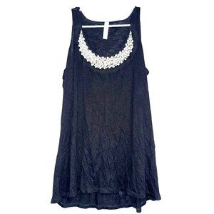 Loveappella Womens Black Embellished Tank Top Size M